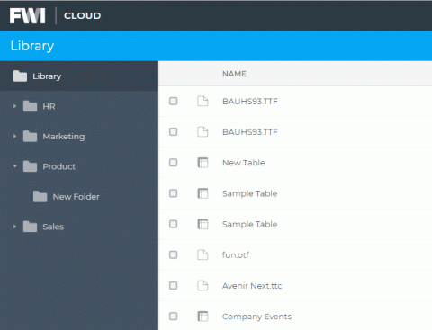 Moving items from one folder to another in the FWI Cloud library