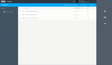 Uploading content items to the FWI Cloud library