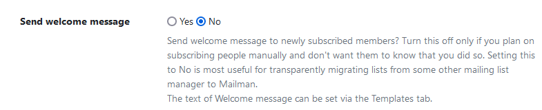 Enable Welcome message for new subscribers